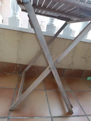 Mesa plegable madera y metal terraza