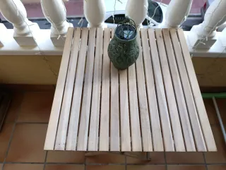 Mesa plegable madera y metal terraza