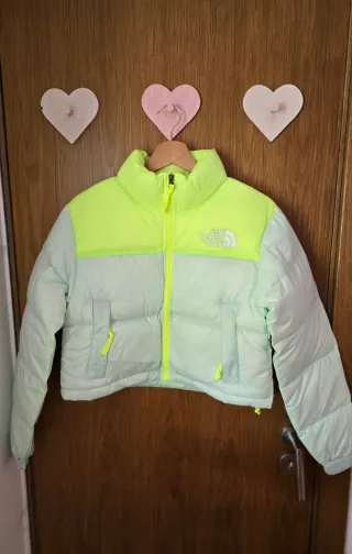 Casaco The North Face branco e Amarelo florescente