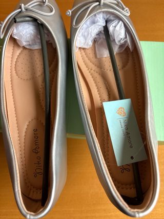 Zapatos Bailarina Plata Talla 37