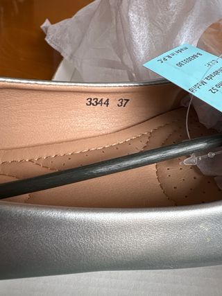 Zapatos Bailarina Plata Talla 37