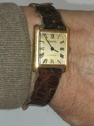 JOKAWATCH Reloj antiguo cuerda placa oro unisex