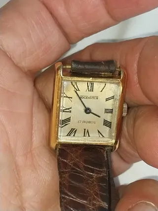 JOKAWATCH Reloj antiguo cuerda placa oro unisex