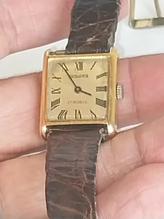 JOKAWATCH Reloj antiguo cuerda placa oro unisex