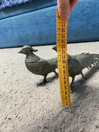 Coppia fagiani vintage in ottone