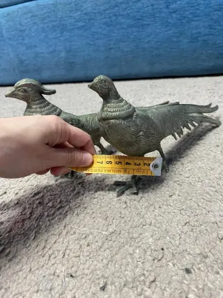 Coppia fagiani vintage in ottone