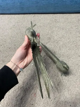 Coppia fagiani vintage in ottone