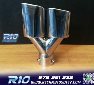 COLA ESCAPE DOBLE RECTANGULAR ACERO INOX