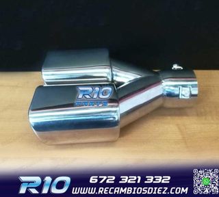 COLA ESCAPE DOBLE RECTANGULAR ACERO INOX