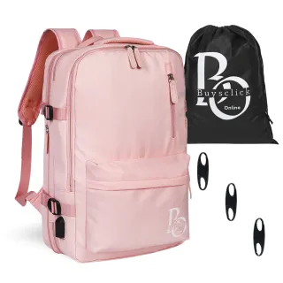 Mochila Multifuncional Negra, rosa