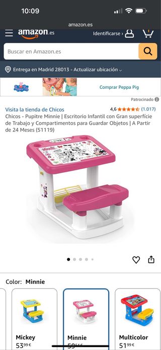 Pupitre Infantil Minnie Mouse