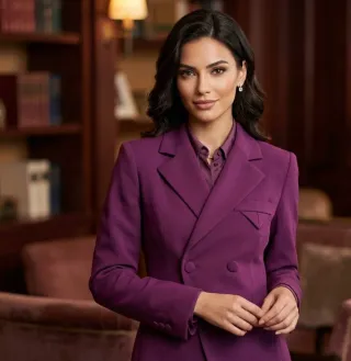 Blazer Doppio Petto SHEIN - Viola Prugna