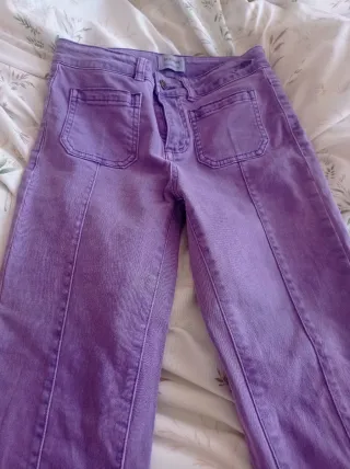 Pantalón flare niña morado