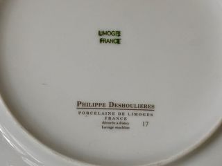 🇫🇷 Limoges Platos Postre Quesos Porcelana