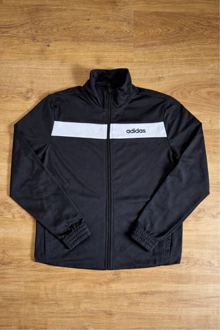 Chaqueta Adidas cremallera negra y blanca