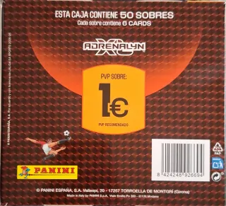 Caja Panini Adrenalyn XL de 50 sobres + 2 sobres