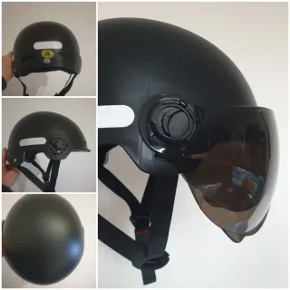 Casco nero con visiera