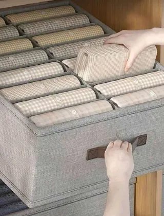 Caja organizadora almacenaje de tela para ropa