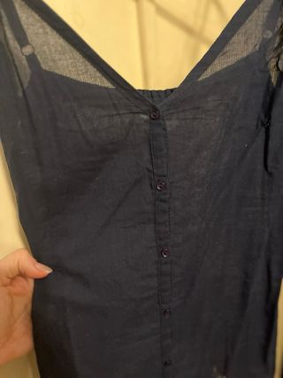 Camiseta tirantes Bershka botones azul Talla L