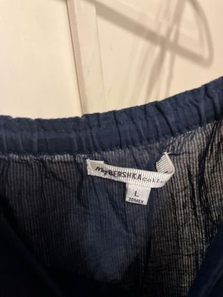 Camiseta tirantes Bershka botones azul Talla L