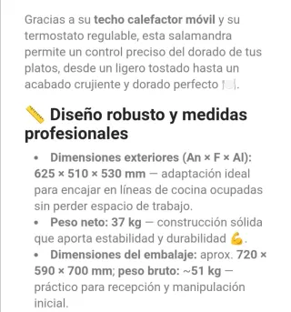 Salamandra Gratinadora Sammic SG652