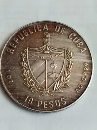 Cuba 10 Pesos 1989 Onza Plata KM243