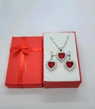 Conjunto Corazón Plata 925