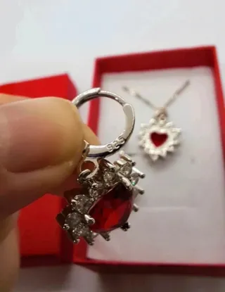 Conjunto Corazón Plata 925