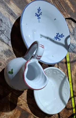 Set ferro battuto, mini lavamani e portacandela