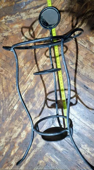 Set ferro battuto, mini lavamani e portacandela