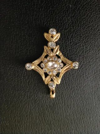 Cruz Fallera Dorada con Cristales