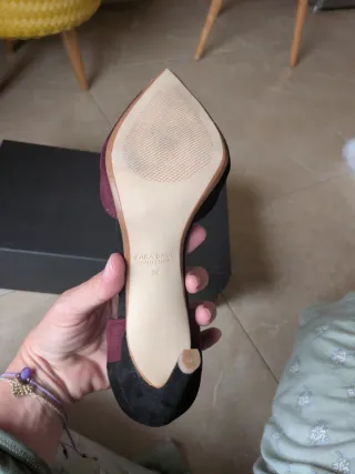 Zapatos de tacón Zara fiesta tres tonos talla 38