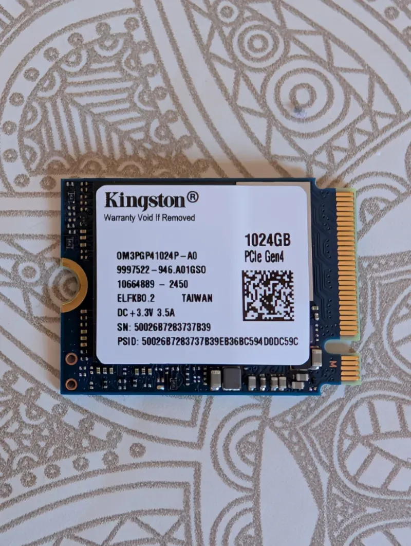 SSD Kingston NVMe 1TB M.2 2230 PCIe Gen4