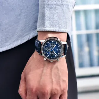 Reloj Benyar Hombre Cronógrafo Azul y Plateado