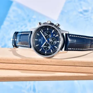 Reloj Benyar Hombre Cronógrafo Azul y Plateado