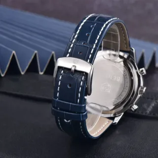 Reloj Benyar Hombre Cronógrafo Azul y Plateado
