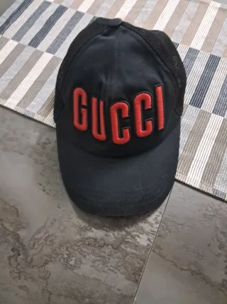 Cappellino Gucci Nero Rosso