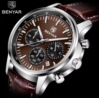 Reloj BENYAR Hombre Cronógrafo Marrón/Plata