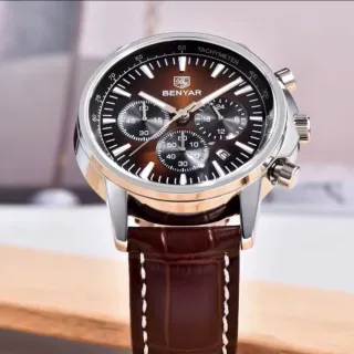 Reloj BENYAR Hombre Cronógrafo Marrón/Plata