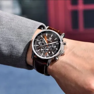 Reloj BENYAR Hombre Cronógrafo Marrón/Plata