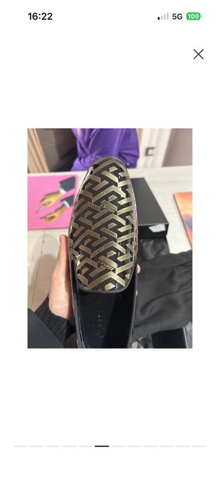 Mocassini Versace vernice nero/oro nr.41 comodo