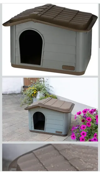 Casa para mascotas gris y marrón