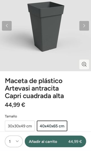 Maceta gigante resina color antracita Tengo tres!