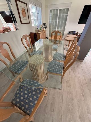 Comedor de vidrio espectacular con 6 sillas