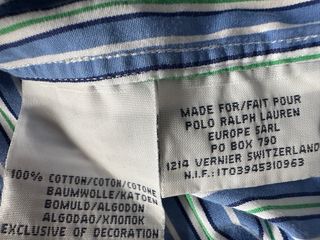 Camisa Ralph Lauren Rayas Azul 1xb (Talla XXXL)