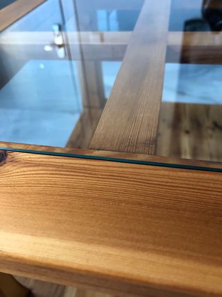 Mesa de centro pino y cristal