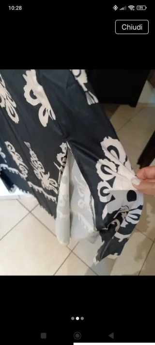 Abito smanicato fantasia bianco nero