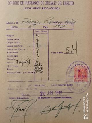 Libro de CALIFICACIONES ESCOLARES Años 30/40