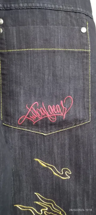 Pantalón Tribal Azul con Diseño Dragón