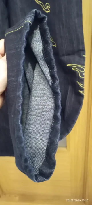 Pantalón Tribal Azul con Diseño Dragón